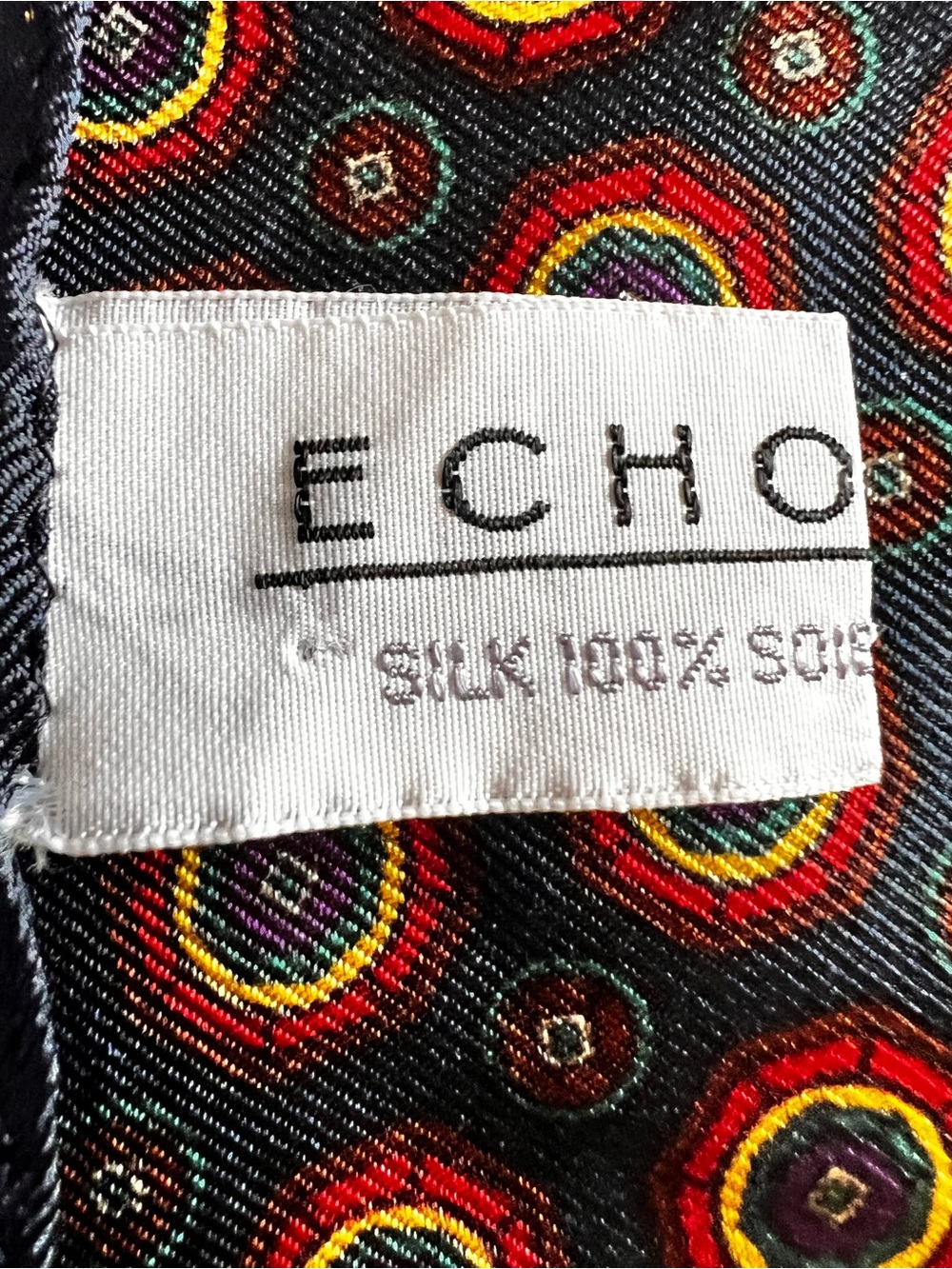 Echo Navy Silk Dog Print Square Scarf Italy Vintage Equestrian Luxury - Picture 6 of 16